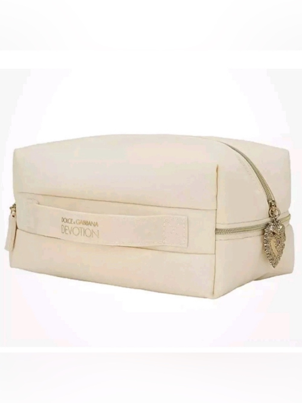 New Dolce & Gabbana Devotion Makeup Clutch Zip Pouch Bag with Heart Charm
